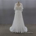 2021 Elegant Fashion Sexy Flower Lace Pattern Simple Illusion Tulle White Wedding Dress Bridal Gowns